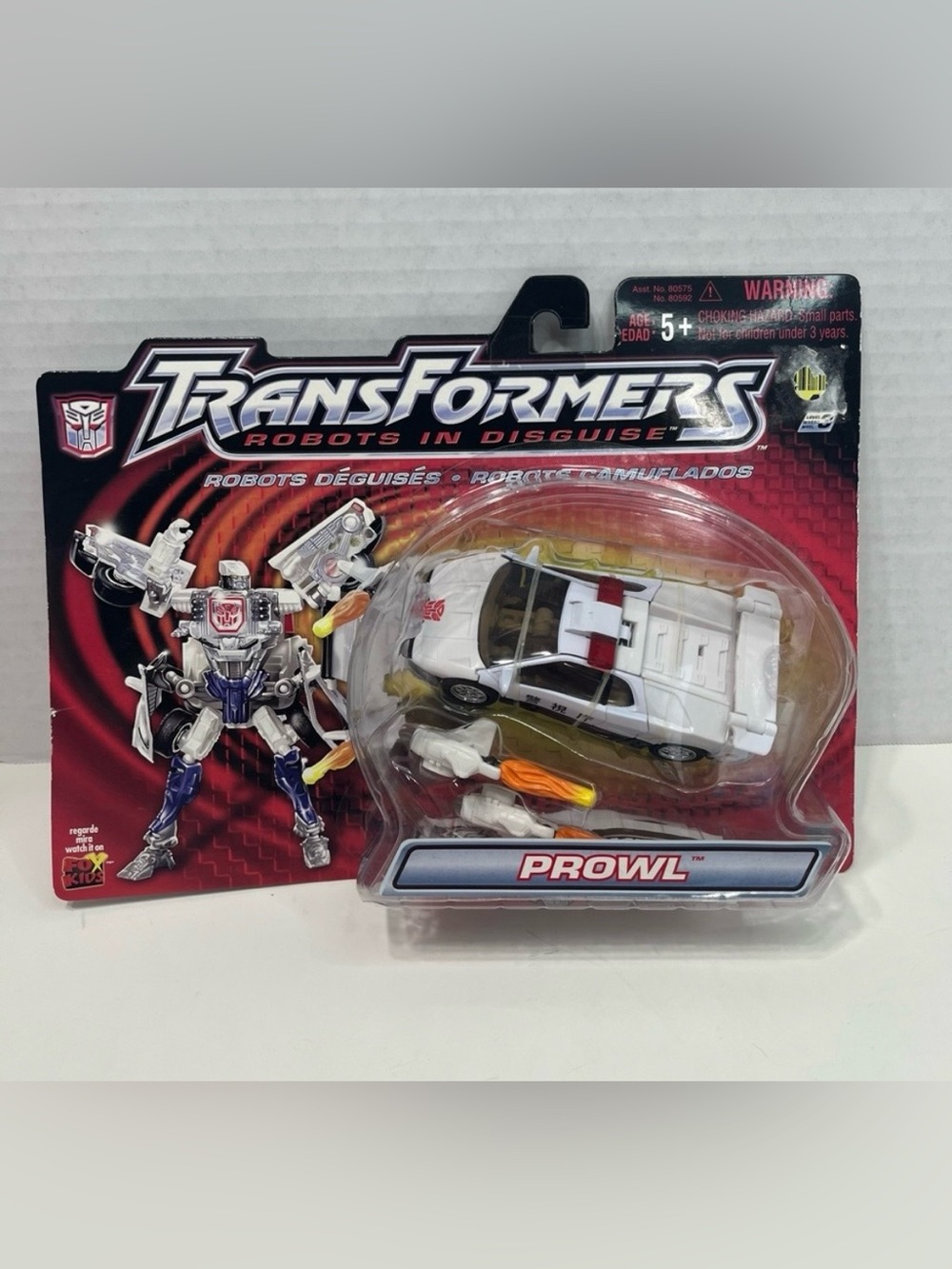 TRANSFORMERS Robots In Disguise PROWL action figure hasbro 2001 vintage toy NWT